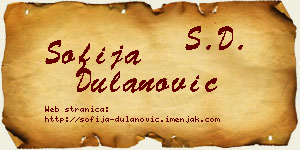 Sofija Dulanović vizit kartica